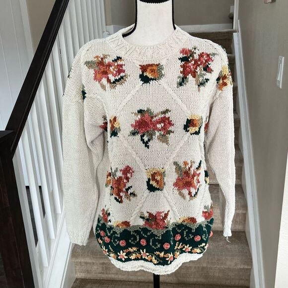 Sweaters - Vintage Crystal-Kobe Chunky Knit Sweater - Large